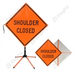 Roll Up Sign & Stand - Shoulder Closed Roll Up Traffic Sign